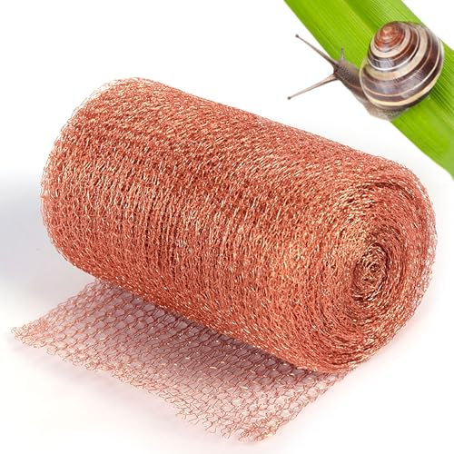 BUCOMTU Kupferband Gegen Schnecken Kupfernetz Schneckenzaun Kupfernetz Geeignet für Verhindern Gartenmaus Nacktschnecken Vögel Schnecken Insekt Schneidbares Kupfergewebe