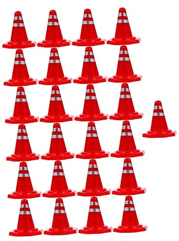 HEMOTON 25stücke Teiliges Verkehrszeichen Robustem Kunststoff Mit Realistischen Simulation-straßensperren Und Warnmarkierungen Leichtes DIY-Modell Für Verkehrs Straßensicherheits-Demo