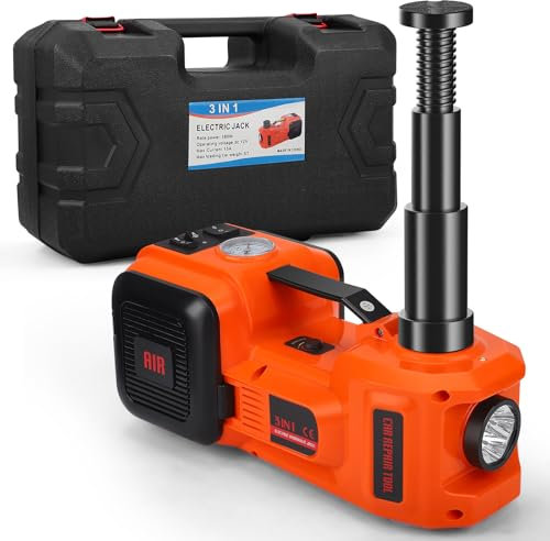 Cric hydraulique électrique 5T 12 V 180 W avec Pompe Gonflable et lumière LED Cric 150-540 mm pour Voiture, SUV, berline, monospace, Camion, Changement de pneus, réparation de Garage
