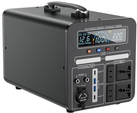 HTDRE Batería de Litio portátil de Gran Capacidad de 600 W y 220 V para Camping, conducción autónoma, Coche de Emergencia, 600 WH