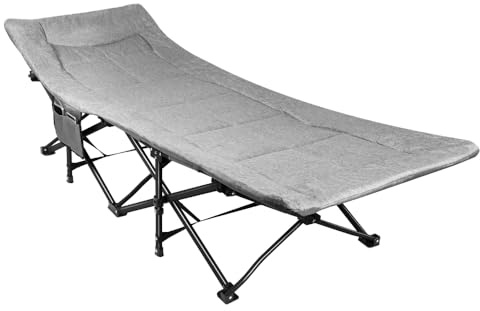 OHMG Fauteuil de Jardin Pliable & Inclinable avec Rembourrage,Repose Pieds,Accoudoirs,Appuie-tête Amovible,Chaise Longue Exterieur,Structure en Acier Époxy,Mobilier de Salon