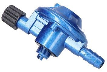 Regulador de gas para para campingaz no giratorio con válvula antifugas (30 mbar) color azul