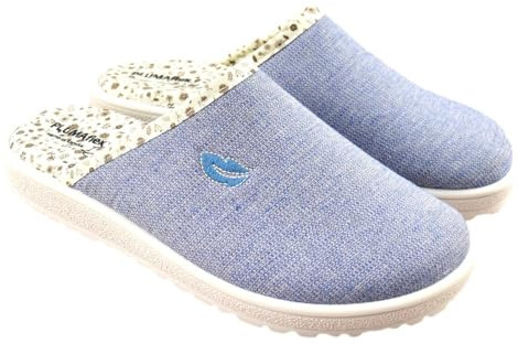 PLUMAFLEX R80050 Damen-Hausschuhe, blau, leicht, mit extra weicher Innensohle, R80050, Jeans, 39 EU