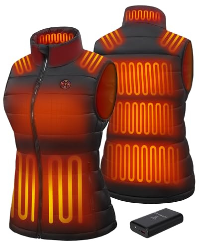 TODWARM Beheizbare Weste für Damen, Heizweste mit 16000 mAh Powerbank