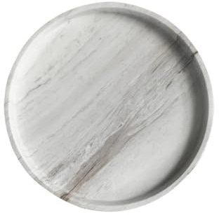 Badezimmer-Tablett aus natürlichem weißem Marmor, rund, 30 x 3 cm, großer Nizer für Schmuck, Handtücher, Kosmetika – elegante Aufbewahrungslösung für Zuhause