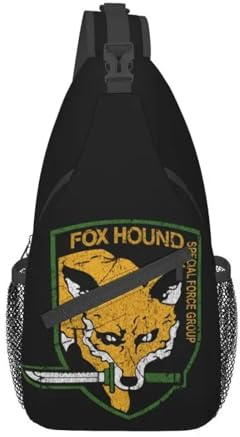 Metal Gear Solid Fox Hound Sling Crossbody Rucksack Herren Custom Videospiel Brust Schultertasche für Reisen Tagesrucksack