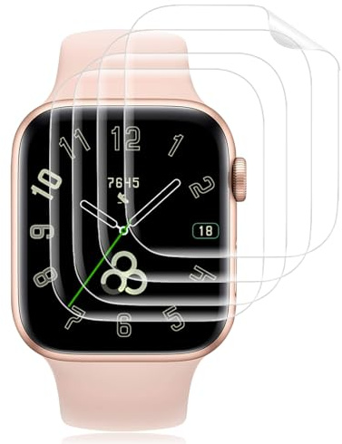 4 Pièces Verre Trempé pour Apple Watch se/6/5/4 40mm Ecran, Film de protection TPU auto-réparateur protection écran, Toucher Sensible, Ultra Klar pas de bulles, 3D Couverture Totale Vitre Protection