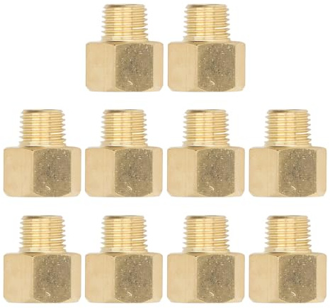 Respicefinem Messing-Rohrverschraubungen, 3 8 Zoll auf 1 4 Zoll Stecker auf Buchse, Adapter für Sanitär- und Gasleitungsanschlüsse, 10 Stück