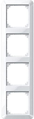 Schneider Electric Merten 1-M-Rahmen für Steckdosen und Schalter, 4-fach, polarweiss glänzend, Artikelnummer 389419