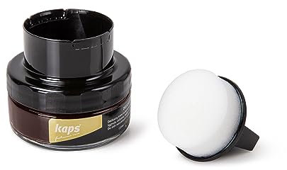 Kaps Crème Délicate – Crème de Cirage avec Applicateur en Éponge pour Cuir naturel et Matières synthétiques ou Maroquinerie – 50ml, Chocolat 180