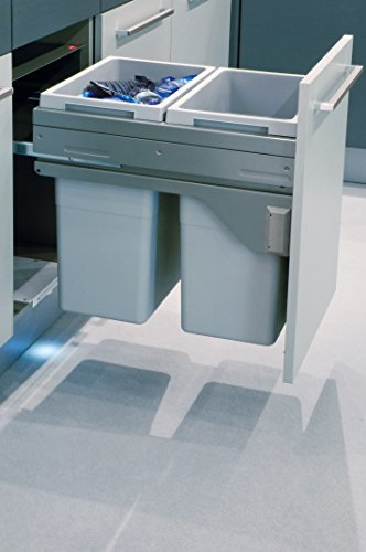 Poubelle de cuisine tri sélectif 2 bacs encastrable 80L (38+38) Hailo Euro Cargo 450 Soft Close