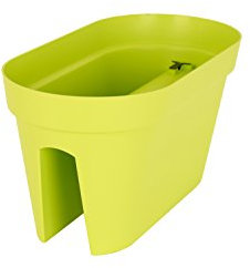 Artevasi Balkon Pflanzkasten Capri grün passend für Geländer bis 6,5 cm, mit praktischen Fixierungen an der Unterseite