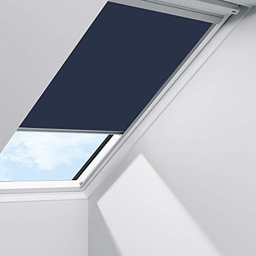 Original VELUX Standard Sichtschutz Rollo RFL M06 / 306 9050S Dekor Uni Blau passgenau für GGL GPL GHL M06 / 306 mit Aluminium Führungsschienen