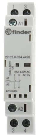 Finder Serie 22 – Schütz Modular 1 NA + 1NC 24 V Agni Indikator + LED