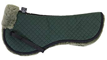 Engel Reitsport | SAKIS1-M-GRU-GRU | Sattelkissen mit echtem Merino Lammfell | Fellrand vorne | Farbe Steppstoff grün Fell grün | Grösse M