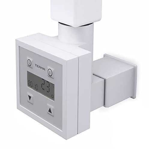 Heizstab Heizpatrone mit Steuerung für Badheizkörper KTX 3 Weiß (600 Watt) ohne Kabel mit Schraubverbindung und Kabelblende