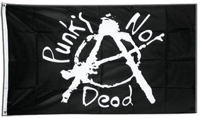 Flaggenfritze Fahne/Flagge Punk's not Dead + gratis Sticker