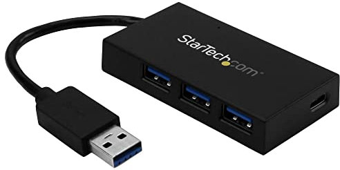 StarTech.com Ladrón Hub USB 3.0 de 4 Puertos Concentrador de 3 Puertos USB-A y 1 Puerto USB-C, Multicolor