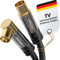 KabelDirekt – Cable Antena TV 4K, Cable Coaxial – 90° acodado/recto – 1m – TV digital/analógico – Disponible en 0,5-20m (Toma recta/Enchufe acodado, para DVB-C/DVB-T/DVB-S, negro)