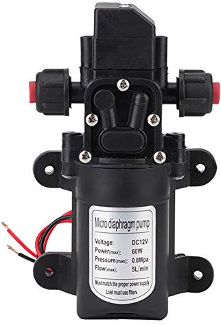 Pompe à Eau Haute Pression, DC 12 V 5L/min 60 W Pompe à Eau Auto-amorçante Micro Membrane Pompe à Eau Interrupteur Automatique pour Caravane Bateau RV Jardin