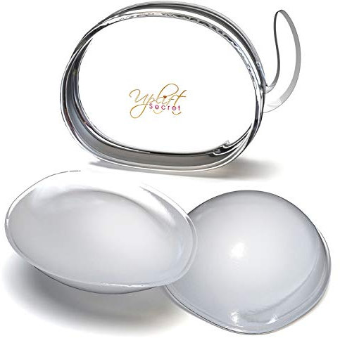 Uplift Secret Silicone Bra Inserts - Clear Gel Push Up Breast Pads - Bra Padding Bust Enhancer, Clear, Large