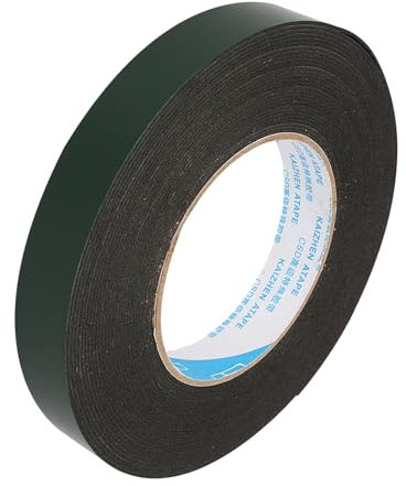 FTVOGUE Ruban adhésif double face en mousse PE solide 1mm d'épaisseur cuir vert noir 20MM de large * 10 mètres de long
