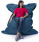 LIVEDECO - Pouf Extérieur, Outdoor, Jardin, Terrasse, Bleu Pétrole BiG52 Iron RAW
