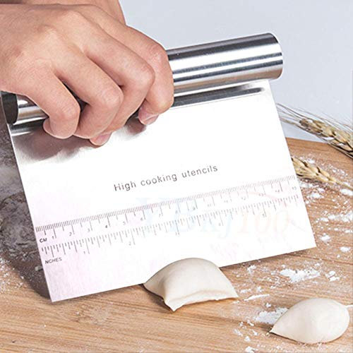 Mehrzweck-Teigschaber, langlebig, Nudelmesser, Brotmesser aus Edelstahl, Schaber für Kuchen und Pizza, Messmesser für Pasta, 15 x 12 cm