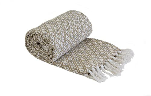 Emma Barclay Überwurf, Baumwolle, Taupe, 90x100 (228x254cm)