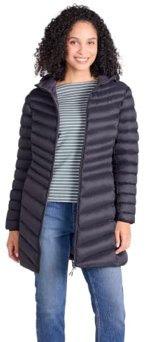 Mountain Warehouse Florence Womens Long Padded Jacket - Lightweight, Water Resistant Puffer Rain Coat, Warm -30C Heat Rating - Autumn, Winter, Outdoor Jet Black Women's Size 4