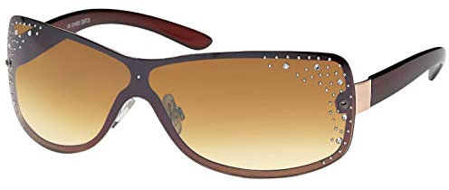 Damen Sonnenbrille Strasssteine A0553 Braun mit Strass