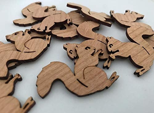 25 Streudeko Holz Tischdeko Deko Bastel Zubehör Streuteile Eichhörnchen Herbst
