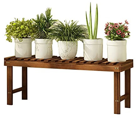 Soportes De Madera para Plantas Estantería para Macetas De Madera Escalera para Flores Exterior Interior Decoración Jardín Balcón (Color : Brown, Size : 98x25x30cm)