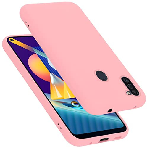 Cadorabo Hülle kompatibel mit Samsung Galaxy A11 / M11 Hülle Silikon Handyhülle für Galaxy A11 / M11 Case aus flüssigem Silikon- Kratzfeste und stoßfeste dünne TPU Schutzhülle - Liquid PINK