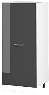 Vicco Hochschrank R-Line, Küchenkommode, Anthrazit Hochglanz/Weiß, 60 cm