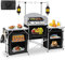 Seeutek Mesa de Cocina para Camping, Aluminio, Negro, 68.5 Pulgadas de Largo x 16.5 Pulgadas de Ancho x 43.5 Pulgadas de Alto