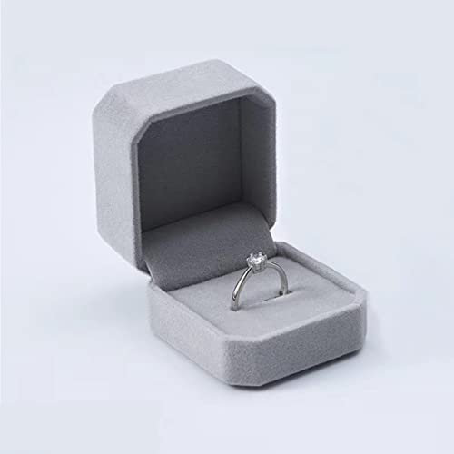 1pc Velvet Earring, Ring, Brooch, Cufflink Boxes for Jewellery Gift, Proposal, Wedding Ceremony, Mens, Women, Grey