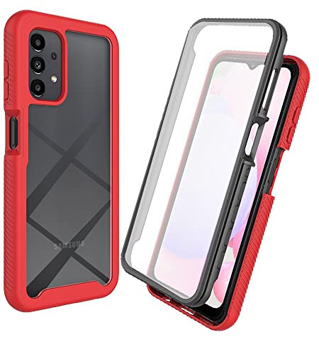 XINNI Coque pour Samsung Galaxy A23 4G(5G) Antichoc Housse avec Protège écran, 360 Degrés Full Body Etui Solide Double Face Bumper Portable Transparent Housse