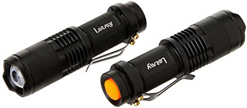Competition Pro Torch 1000 Lumen, 2 Pack Small Torches Led Super Bright with 5 Modes, Water Resistant, Zoomable Battery Powered Torches Flashlight for Kids Camping Fishing Gift Emergency