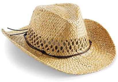 COOZO Ladies Straw Cowboy Hat - Natural - One Size