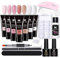 Layhou Nee Jolie 15 ml Extension Gel Nail Kit mit Mini-Nagellampe UV Extension Gels Brush False Nail Tips Nail Extension Tips Clip Base Coat Top Coat für Nail Art Starter Kit