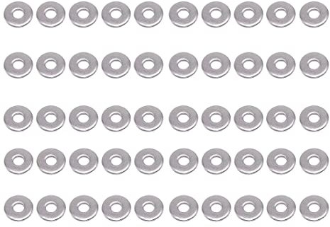 50 pezzi M6 Rondelle Piatte In Acciao, M6 Rondella Acciaio Inox 304 Rondelle Piatte Larghe 18mm Rondella Metalliche Metrica Rondella Parafango Piana Grande Rondella Distanziatrice per Viti Bulloni