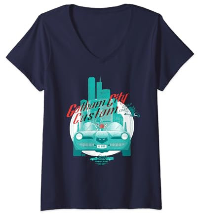 Batman Father's Day Dad's Garage GOTHAM CITY Chop Shop T-Shirt mit V-Ausschnitt