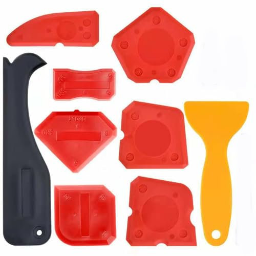 lisseur joint silicone SET de 9 | enlever joint silicone | joint silicone | kit joint carrelage |spatule joint silicone |grattoir a dejointer carrelage | outil pour des joints parfaits