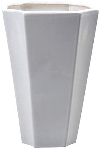 DSHUB Keramik-Blumentopf mit weißer Glasur, moderner Innenbereich, hoher Stil, extra große Vase, Wohnzimmer, Innenhof, modernes Zuhause, grüne Pflanzung, Baumdekoration, Blumentöpfe, Outdoor-Garte