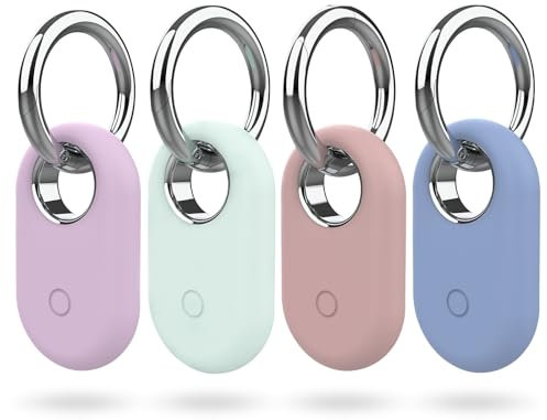 Smarttag2 Halterung, kompatibel mit Samsung Galaxy SmartTag2, weiche Silikonhülle, Rundumschutz vor Kratzern und Stürzen, mit Schlüsselanhänger, geeignet für Schlüssel, Taschen, Gepäck und Wertsachen,