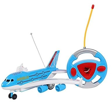 SDMAX Air Bus Remote Control, Airplane Flight, Aeroplane Plane Electric, RC Kids Toy Gift, High-Speed RC Aeroplane, With Light & Music Runs on Ground (Blue)