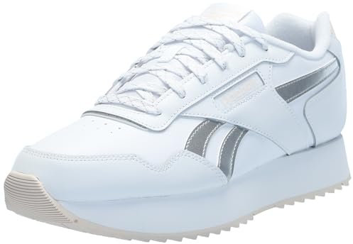 Reebok Sneaker da donna Glide Ripple Double, Bianco/Bianco/Rosa cipria, 42.5 EU