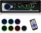 1 Din Autoradio Bluetooth - Poste FM Radio Voiture Bluetooth avec 7 rétro-éclairages colorés - USB/AUX in/SD Card/MP3/WMA/WAV/FLAC