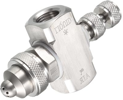 METALLIXITY (78mm/3, 07) 70 Grados Aerosol Aire Atomización Boquilla Plata | 1uds, Inoxidable Acero 1/4 BSPT, Redondo, para Óxido Eliminación, Aire Atomización Boquilla